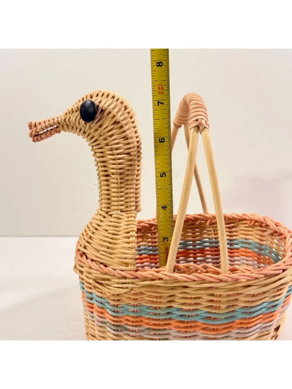 Vintage Wicker Duck Basket Garden Planter Kitchen Storage CUTE